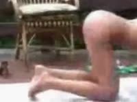 Teen with perky ass got banged from behind in animal sex video